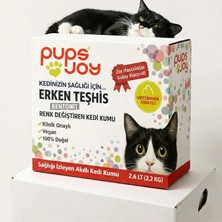 Pups Joy Pupsjoy Renk Değiştiren Erken Teşhis Bentonit Kedi Kumu – İdrar Renk Değişimi ile Sağlık Takibi - 2.6 L