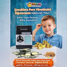 Oyuncak Fabrikası Şifreli Atm Kasa Kumbara Dijital Para Kasası Otomatik Kağıt Para Çeken Işıklı Sesli Çocuk Kumbarası