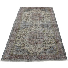 Zehra Abla Halı Vintage 4m2 El Dokuma Dekoratif Çift Göbekli Yün Halı 7156