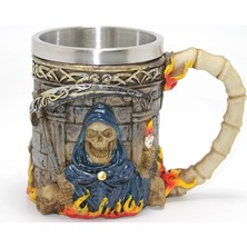 Antakya Yöresi Grim Reaper Azrail Kabartmalı 3D Tasarım Çelik Kupa Bardak