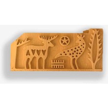 Arkaik Craft Hitit  2 'li Ahşap Baskı Kalıbı  Hitit Güneşi Hitit Geyiği