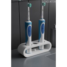 Tuta Center TUTACENTER Beyaz Şarjlı Diş Fırçası Tutucu Stand 3 Bölmeli Modern Tasarım Dayanıklı Plastik