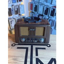 Avcı Teknoloji Market Retro Style Görünümlü Şarjlı Radyo Bluetooth USB Sd Kartlı Güçlü Bass