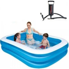 Bestway Büyük Boy Dikdörtgen Şişme Aile Havuz Seti 211x132x46cm Dayanıklı Vinyl Malzeme