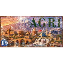 AYNED Print Ağrı Manzaralı Dekoratif Alüminyum Levha – Vintage Şehir Tabelası