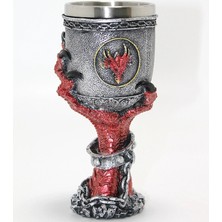 Antakya Yöresi Ejderha Pençesi Tasarımlı 3D Kabartmalı Paslanmaz Çelik Kadeh Bardak