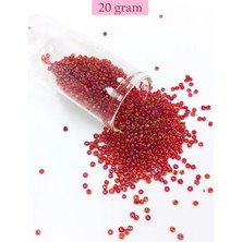 Marsilyan Dökme Cam Kum Boncuk (11/0) 2 mm - 20 Gram -  Morlu Kırmızı - BNC028