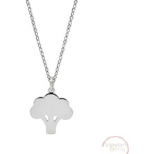 Bigakan Ağaç Taşsız Model 925 Ayar Gümüş Kadın Kolye