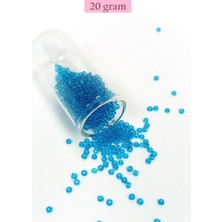 Marsilyan Dökme Cam Kum Boncuk (8/0) 3 mm - 20 Gram - Şeffaf Deniz Mavi - BNC180