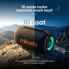 Mikado MD-33BT Siyah Ipx6 60W Rgb Işıklı 7200MAH Tf Kart+Usb Destekli Bluetooth Hoparlör