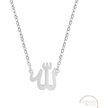 Bigakan Allah Yazsısı Taşsız Model 925 Ayar Gümüş Kadın Kolye