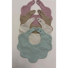 Zola Collection 4 Katlı %100  Soft Renkli 4 adet /Pamuklu /Yumuşak Dokulu/ Müslin Mama Salya önlüğü/Ağız Bezi.