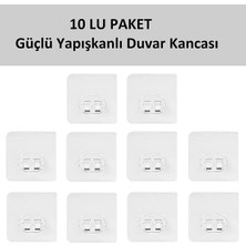 Lataris Süper Güçlü Kendinden Yapışkanlı Banyo Askısı Duş Rafı Kancası 10 Adet