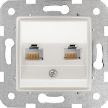 Daisy Store Life Sedef Beyaz Ikili Data Cat6 Mekanizma ve Kapak