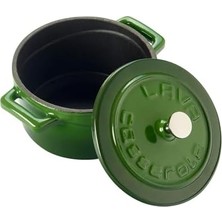 Daisy Store Metal Döküm Mini Tencere, Trendy, 10 Cm, 0.35 L Hacim, Yeşil