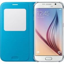 Daisy Store Galaxy S6 Orjinal S-View Cover (Deri Görünümlü) - Mavi EF-CG920PLEGWW