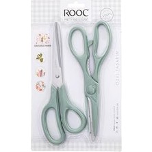 Daisy Store Premium Serisi Ergonomik Saplı Çelik Gıdaya Temasa Uygun 2'li Mutfak Makası, Yeşil