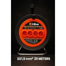 Daisy Store Makaralı Uzatma Kablosu, Dörtlü Priz, Seyyar Kablo Makarası, Iç ve Dış Mekan Kullanım, Dayanıklı Plastik Gövde, Kolay Sarım, Güvenli Güç Bağlantı Kablosu (3x1,5 Mm², 20 M)