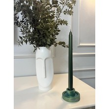 Verda Desing Dekoratif Metalik Zümrüt Yeşilialçı-Beton Tasarım Yuvarlak Desenli Şamdanlık Mumluk 1 Adet