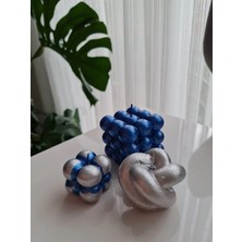 Verda Desing Kokulu Karışık Renkli Bal Kabağı ve Bubble El Yapımı Dekoratif Tasarım Mum (3 Lü)