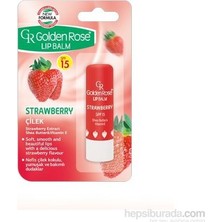 Golden Rose Çilekli Dudak Nemlendiricisi SPF 15 Yumuşak ve Parlak Dudaklar İçin Özel Formül