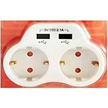 Daisy Store Ikili Topraklı ve USB Çıkışlı Fiş Priz (2A) Vk