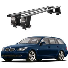 Today Auto Royal Bmw 5 Serisi (E61) (2003-2010) Touring Uyumlu Gri Ara Atkı Port Bagaj Tavan Barı