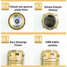 Daisy Store Kamp Lambası, Solar Kamp Fener, El Feneri, El Lambası, Çadır Lambası, USB Ile Şarj Edilebilir, Dış Mekan, Yürüyüş, Acil Durum, Kamp Feneri, Taşınabilir Şarj Cihazı