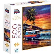 Daisy Store Sahildeki Karavan 500 Parça 2,2mm Kalınlık 48X33CM Profesyonel Hobi Puzzle Yapboz Serisi