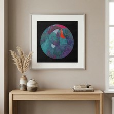 Seval Özcan Ressam&akademisyen S.özcan Imzalı,isme Özel Sertifikalı Orijinal Dokuma Sanat Eseri Tablo - Turkuaz