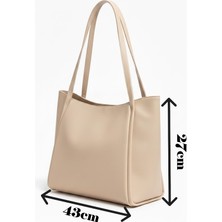 ÜçKol Ticaret Geniş Iç Hacimli Nubuk Görünümlü Deri Shopper Çanta