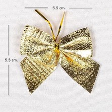 Daisy Store Yılbaşı Süsü Askılı Fiyonk 12'li Paket Dore 5,5x5,5 Cm.