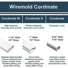 Daisy Store - Kablo Kapağı, Duvara Monte Tv Için Beyaz Kordon Gizleyici, Sıralanabilir 12 Ayak (144 Inç) Kordon Kapağı Zemini Veya Kablo Kapağı Duvara Monte Tv Için Tv Kablolarını Gizlemek Için,