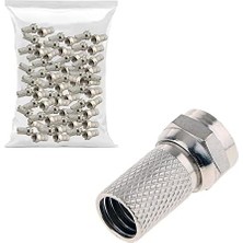 Daisy Store Usin 100 Adet Tv Uydu Anten Kablosu Ucu Rg6/u4 18MM Standart F Konnektör Konektör