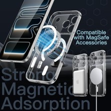 Daisy Store 17 Pro Max Kablosuz Şarj Destekli Maggsafee Uyumlu Şeffaf Kamera Korumalı Kılıf Sert Pvc Sararmaz Lens Korumalı Kılıf Ultra Ince