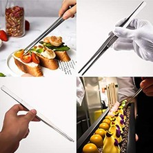Daisy Store 304 Paslanmaz Çelik Mangal Cımbızı, Profesyonel Mutfak ve Uzun Saplı Gıda Cımbızı, Çok Fonksiyonlu, 30 cm