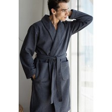 Green Black Afra Elite Serisi Erkek Pike Bornoz Lacivert, Oeko Tex Standard 100 Sertifikalı %100 Ege Pamuğu, Dokuma 250 GSM