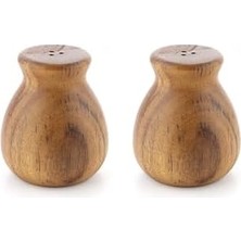 Daisy Store El Yapımı 2'li Bambu ve Akasya Ağacı Tuzluk Karabiberlik Seti – Doğal Ahşap Baharatlık, Şık Sofra Sunumu Için Estetik ve Fonksiyonel Tasarım (Akasya Ağacı)