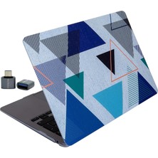 Daisy Store Air Kılıf 13 Inç M2 M3 M4 Uyumlu A2681 A3113 A3240 Geometrik Desenli Ince Sert Kapak Tpu Lazer Baskılı Çizilme Dayanımlı Koruyucu Kaplama Lacivert Mavi