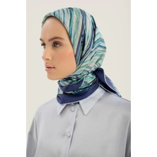 Maisa Suzen Pamuk Ipek Eşarp 100*100 cm - Mavi