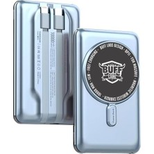 Daisy Store BP11 10000 Mah Uyumlu Dahili Kablolu Taşınabilir Manyetik Powerbank (Mavi)