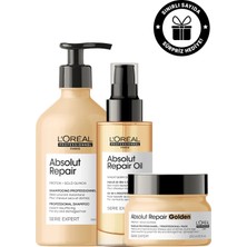 L'Oréal Professionnel Absolut Repair Yoğun Onarıcı Saç Bakım Seti 500 ml Protein ve Altın Quinoa İçerir
