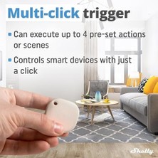 Daisy Store Blu Button Tough Ivory – Smart Scene Bluetooth Tuşu, Ev Otomasyonu, IP54 Sertifikalı, Uzun Menzil (10 – 30 M), Çoklu Tıklama Etkinleştirme, Ağ Geçidi Gerekli, Bthome Protokolü