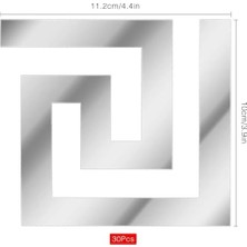 Daisy Store Plastik Tek Kullanımlık Masa Örtüleri, Ayna Duvar Stickerı, 30 Parça Çıkarılabilir Kendinden Yapışkanlı Akrilik Ayna Duvar Dekoru, Geometrik Yunan Desenli, Oturma Odası, Yatak Odası