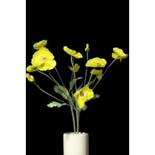 Luxe Floral Gelincik 3 Dal = 12 Çiçek (Tek Dalda 4 Baş) Dekoratif Yapay Çiçek 60CM Uzunluk
