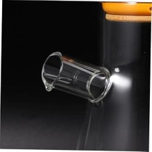 Daisy Store Bambu Kapaklı Cam Yağdanlık Seti 2’li, 900 ml Ölçü Göstergeli Dayanıklı Şeffaf Cam Yağdanlık, Kaymaz Özel Yuvalı Doğal Bambu Tepsi.