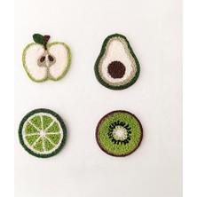 Aryada Yeşil Meyve Tasaramlı Bardak Altlığı