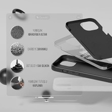 Daisy Store Kılıf Ince Sıvı Silikon 3 Katmanlı Tam Kaplamalı Yumuşak Jel Kauçuk Kılıf Kapak (Siyah, 12/12 Pro)