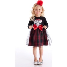 Denokids Kokoş Kedicik Kız Çocuk Elbise Uzun Kol Günlük Stil ile Şık Tasarım