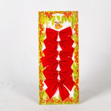 Daisy Store Yılbaşı Süsü Askılı Fiyonk 6'lı Paket Kırmızı 9x6 Cm.